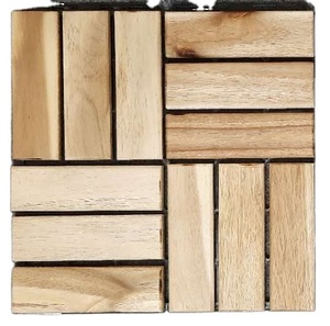 Viet Wood Brand Wholesale 12-Slat Acacia Wooden Composite Interlocking <b>Decking</b> Tiles Smooth Waterproof Anti-slip PVC Wood - Product Image 6