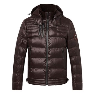 Manteau matelassé d'hiver long en nylon OEM 100% avec plusieurs poches pour hommes Veste matelassée à capuche épaisse et chaude pour l'extérieur - Product Image 1