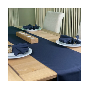 Chemin de Table en coton chambray rustique 45x200 cm certifié OEKO TEX abordable fabriqué en Inde pratique décor de salle à manger de tous les jours - Product Image 4