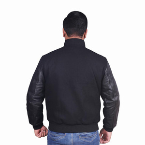 Recién llegado, chaquetas universitarias para hombre, manga de cuero, cuello levantado, ropa de calle, moda Letterman Varsity, chaquetas de béisbol para adultos - Product Image 2