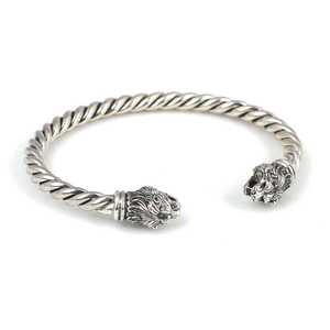 Bracelet tennis torsadé unisexe tête de lion 25,96g 6,1cm de diamètre Tendance - Product Image 2