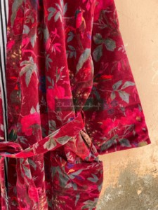 Wholesale Lot Indian Cotton Velvet Printed <b>Kimono</b> With Belt Winter Unisex <b>Robes</b> Handmade <b>Long</b> <b>Kimono</b> Sleepwear - Product Image 5