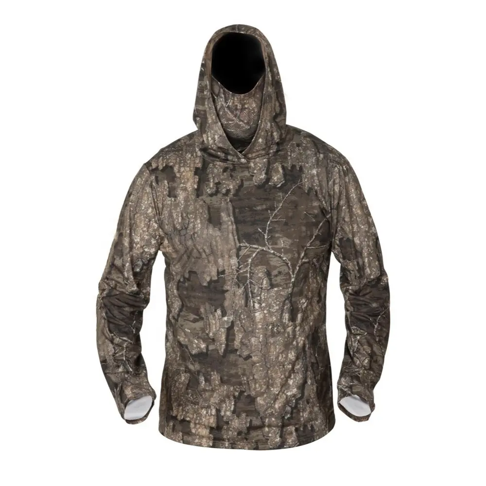 Kostenlose Probe Herren Jagd Hoodies mit bedruckten Realtree Design Ärmel Camo Fishing Hoodie Tactical Herren Sweatshirt