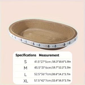 Cuccia Tiragraffi Ovale per Gatti in Cartone Ondulato, Resistente all'Usura, Giocattolo e Cuccia per Gatti di Taglia Grande - Product Image 2