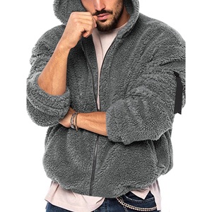 Fabricants OEM personnalisés veste polaire Sherpa vente de gros veste en peluche Sherpa à fermeture éclair avec poches pour hommes - Product Image 6