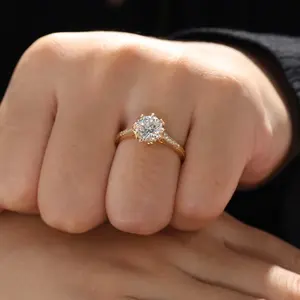 Bague de fiançailles magnifique en argent 925 pour femme Moissanite Diamond Wedding - Product Image 5