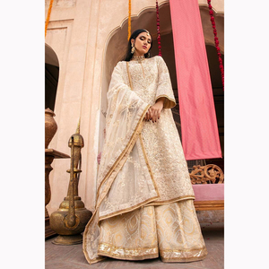 Nuevos diseños de vestido de novia de seda pesada adornado con cuentas de cristal y trabajo de piedra Salwar Kameez para Bodas de adultos - Product Image 4