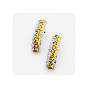 Nuevos pendientes de plata de ley 925 tachonados con citrino y circonita disponibles a un precio asequible - Product Image 1