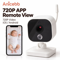 Anicebb 720P HD WiFi Baby Monitor Kamera Bayi Pintar Nirkabel dengan Aplikasi IOS Android, Tampilan Jarak Jauh, Audio Dua Arah, dan Peringatan Tangisan