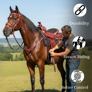 Selle Western Cowboy authentique faite à la main avec un design sans arbre en cuir véritable naturel pour l'équitation - Product Image 3