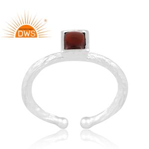 แหวนโกเมนปรับได้ทำจากเงินแท้ปรับได้ดีไซน์ล่าสุด - Product Image 1