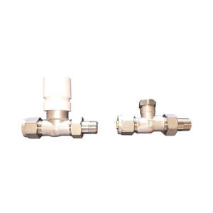 HM Nickel-Plated 3/8x16 Straight Lockshield Valve for Multilayer Radiators 16mm Adapters Temperature <b>Control</b> HVAC Systems Part - Product Image 2