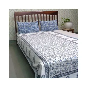 Neue Produkte Ragini Blue Indian Hand Block Bedruckte Baumwolle Twin Size Dohar Zum Verkauf Zum besten Preis