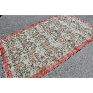 Tapis de grande surface turc vintage classique rouge vert Patchwork Design laine matériau Latex Rectangle pour tapis de chambre d'adolescent 5.2x8.5 pieds - Product Image 4