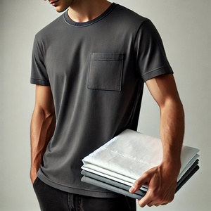 Camiseta Unisex Oversize 100% de algodón con bolsillo, serigrafía personalizada, ropa de calle de peso pesado de alta calidad, Camiseta corta informal para hombre en blanco - Product Image 6
