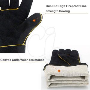 Guantes de cuero hechos en Pakistán, diseño personalizado, servicio OEM, guantes de cuero duraderos para soldador - Product Image 3