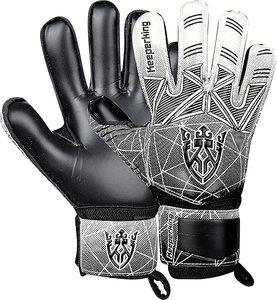Gants de gardien de but de football pour enfants, garçons, jeunes et adultes, paumes en latex à forte adhérence avec protection des doigts amovible - Product Image 3