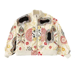 Oem Customized Casual Printed Bomber Jacket Professional Manufacturers Suppliers Streetwear Fashionable Men's Bomber Jacket