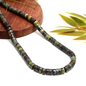 Kamal Gems Fine Beaded <b>Necklaces</b> Dragon Bloodstone Tyree-Shaped <b>Beads</b> 15 Inch - Product Image 1