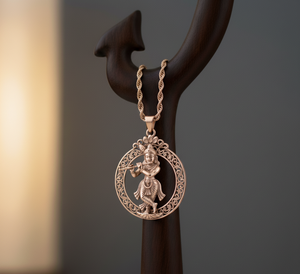 Collar de Cadena de Plata 925 Chapado en Oro de 24K con Colgante de Dios Animal Krishna, Uso Diario Natural, Unisex, Regalo Espiritual - Product Image 3