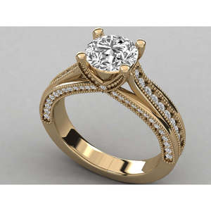 Anillo Solitario de Oro de 18K para Mujer con Diamante Cultivado en Laboratorio - Product Image 1