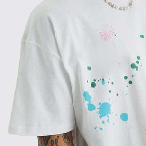 เสื้อยืดผู้ชายผ้าคอตตอนโอเวอร์ไซส์สไตล์วินเทจทรงหลวมผ้า100% โลโก้ออกแบบได้ตามต้องการ - Product Image 5