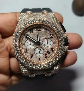 Reloj de lujo para hombre con correa personalizada Diseñador de la marca Hombres Relojes de cuarzo Hip Hop Moda Moissanite Diamond Watch con logotipo personalizado - Product Image 6