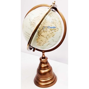Wholesale Vintage Brass Antique World Globe With Stand Rotating Educational Display Gift For Home Office & Study Decor - Product Image 2