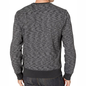 Sweat-shirt tricoté décontracté à manches longues et col ras du cou texturé d'automne pour hommes 100% coton biologique polaire surdimensionné doux et chaud - Product Image 3