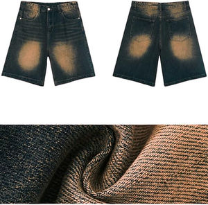 Pantalones cortos vaqueros rectos Vintage para hombre, cintura alta, lavado ligero, verano, transpirable, ajuste holgado, ropa de calle Y2k, estilo informal Hip Hop - Product Image 4