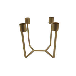 Bougeoir de l'avent en métal de fer de forme ronde or fini pour la maison éclairage de fête d'événement de noël décoratif en vrac personnalisé - Product Image 3