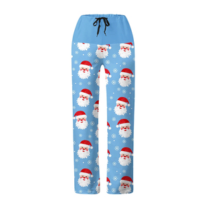 กางเกงคริสมาสต์เอวสูงของผู้หญิง, กางเกงลำลองสีทึบระบายอากาศได้ดีสไตล์ใหม่สำหรับฤดูใบไม้ผลิฤดูร้อน - Product Image 4