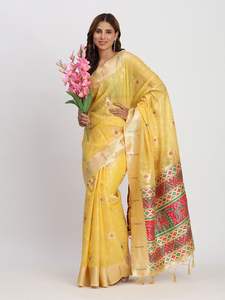 Cette belle collection de saris en coton gracieux en lin Astita à l'élégance subtile - Product Image 4