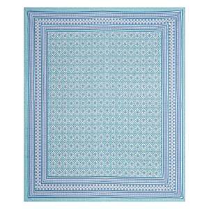 Parure de lit double imprimée florale bleu turquoise avec 2 taies d'oreiller, ensemble 3 pièces, drap plat de massage pour usage domestique (ADB1465) - Product Image 4