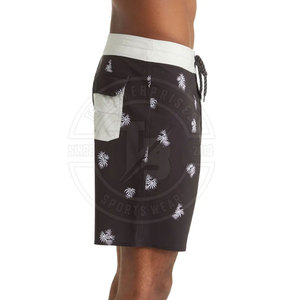 Shorts de bain pour hommes avec logo personnalisé, 100% coton, motif uni, décontractés, taille mi-haute, respirants, séchage rapide, taille adulte, fabriqués au Pakistan - Product Image 3