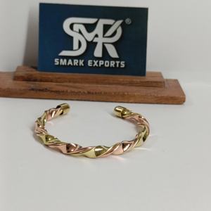 Engraved Plain Brass Copper Bangle Handmade Open Cuff <b>Kada</b> Bracelet Traditional Adjustable Lightweight Unisex Wrist Wear Metal - Product Image 2