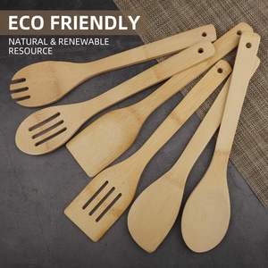 Manufacturing Wholesale with High Quality Bamboo Spoon Set for <b>Cooking</b> Set of 6 Pieces Handmade in Vietnam - Product Image 3