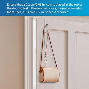 Ganchos sobre la puerta Metal resistente sobre ganchos dobles Percha No se requiere montaje para abrigos Chaquetas Sombreros Toallas Ideal para Baño - Product Image 3