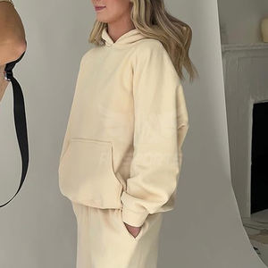 Tenues GSM lourdes en polaire brodée de fleurs Preppy personnalisées-Fournisseurs de surdimensionnés pulls à capuche pantalons femmes Y2K survêtements - Product Image 4