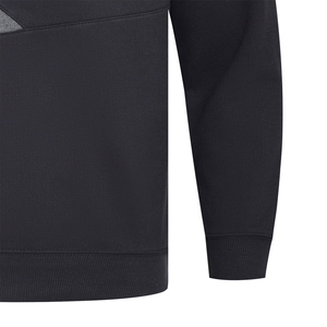 Sudadera negra lisa con capucha para hombre, 100% de algodón, ropa de calle de gran tamaño con hombros caídos, cuello redondo de costilla de peso pesado, talla grande OEM - Product Image 3