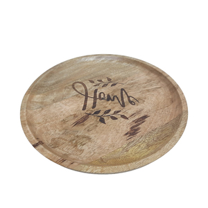 Assiette ronde en bois d'acacia finition naturelle plateau à vaisselle et bol au design de luxe pour servir au restaurant et à l'hôtel en vrac - Product Image 2