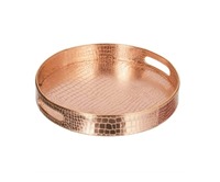 Plateau de service élégant en cuivre sur mesure, finition brillante, léger, durable, design moderne, fait main, pour mariage et fête