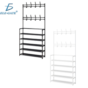 Porte-manteau sur pied 3-en-1 avec rangement pour chaussures, style arbre de hall, pour salon et entrée - Product Image 4