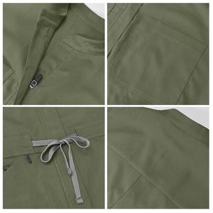 Trajes de fregado con cuello en V unisex de secado rápido de algodón Spandex OEM logotipo personalizado conjuntos de fregado de enfermería uniformes de hospital médico Venta caliente - Product Image 5