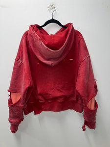 Sudadera con Capucha de Alta Calidad, 100% Algodón, Felpa Francesa, Bordado Personalizado, Estilo Desgastado, Forro de Gofre, 400 g/m², con Cremallera, para Hombre - Product Image 3