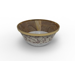 Ensaladera de madera ecológica de alta calidad con diseño de flores impresas Juego de cucharas para platos de arroz - Product Image 3