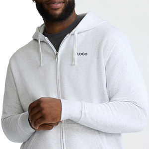 Sweat à capuche en polaire tricoté à fermeture éclair intégrale Powerblend Premium, logo C, grandes tailles pour hommes et femmes, pull décontracté avec intérieur brossé doux - Product Image 4