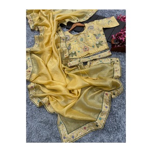 Designer exclusivo Saree lindos grânulos Katdana e lantejoulas trabalho Saree para o desgaste do partido e do casamento da Índia