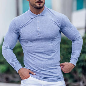 High Demand Custom Logo <b>Golf</b> Classic Grey <b>Long</b> <b>Sleeve</b> <b>Polo</b> Tshirt Cotton Breathable Gym Sports & Casual Wear Men's <b>Polo</b> T Shirts - Product Image 6
