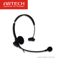 ARTECH AH100 casque téléphonique filaire mains libres avec Microphone pour Center d'appels